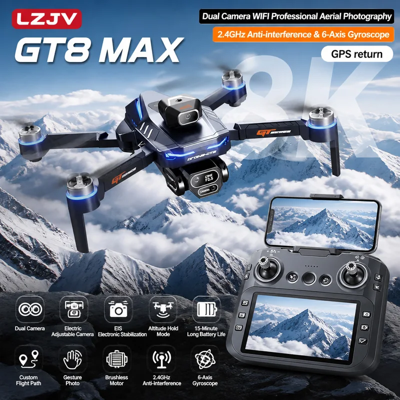 GT8 Max Foldable Drone 8K HD P - Drone Multispectral ulasan dan harga